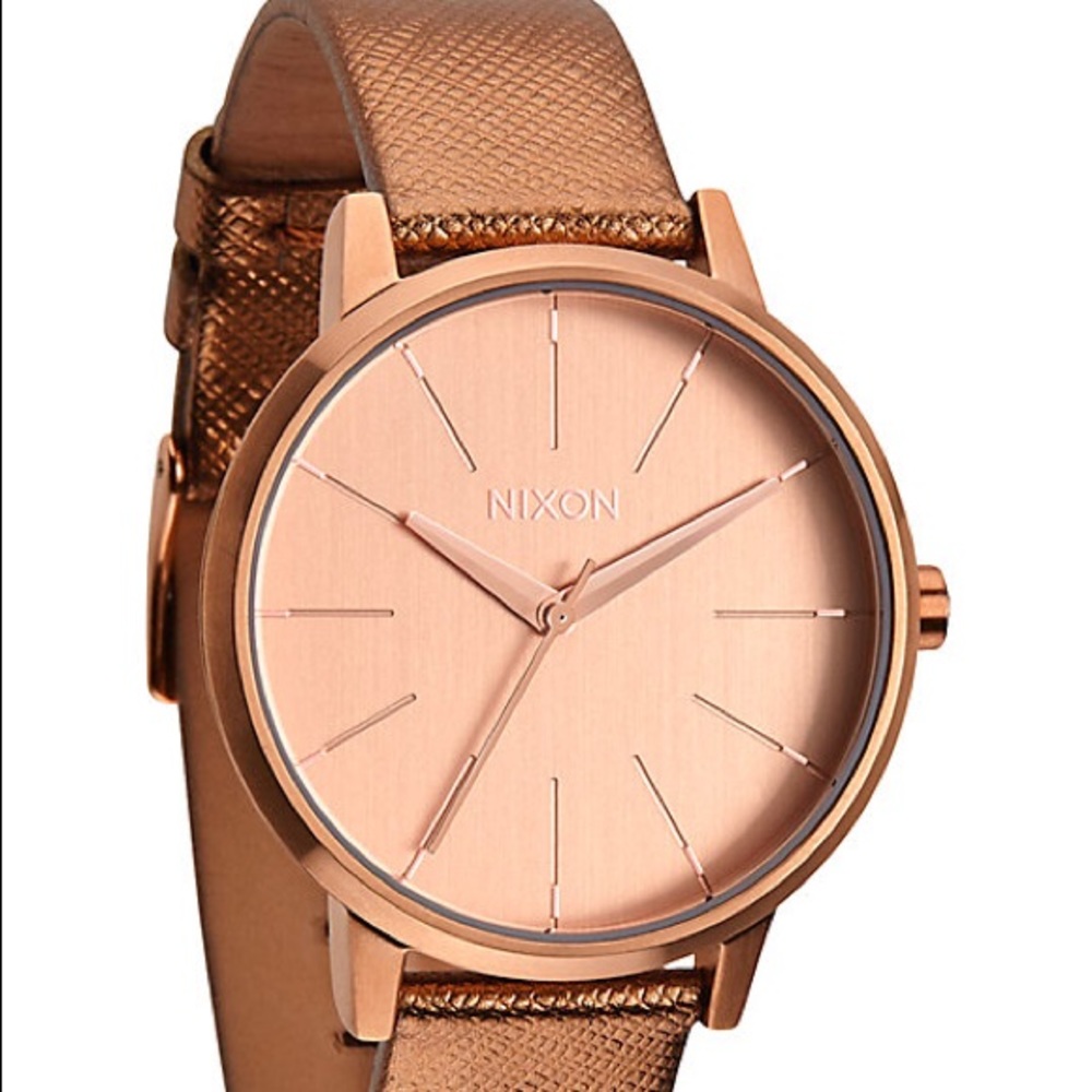 Nixon Kensington Rose Gold Leather watch